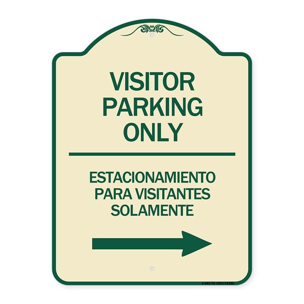 Bilingual Reserved Parking Visitor Parking Only Estacionamiento Para Visitantes, A-DES-TG-1824-24302